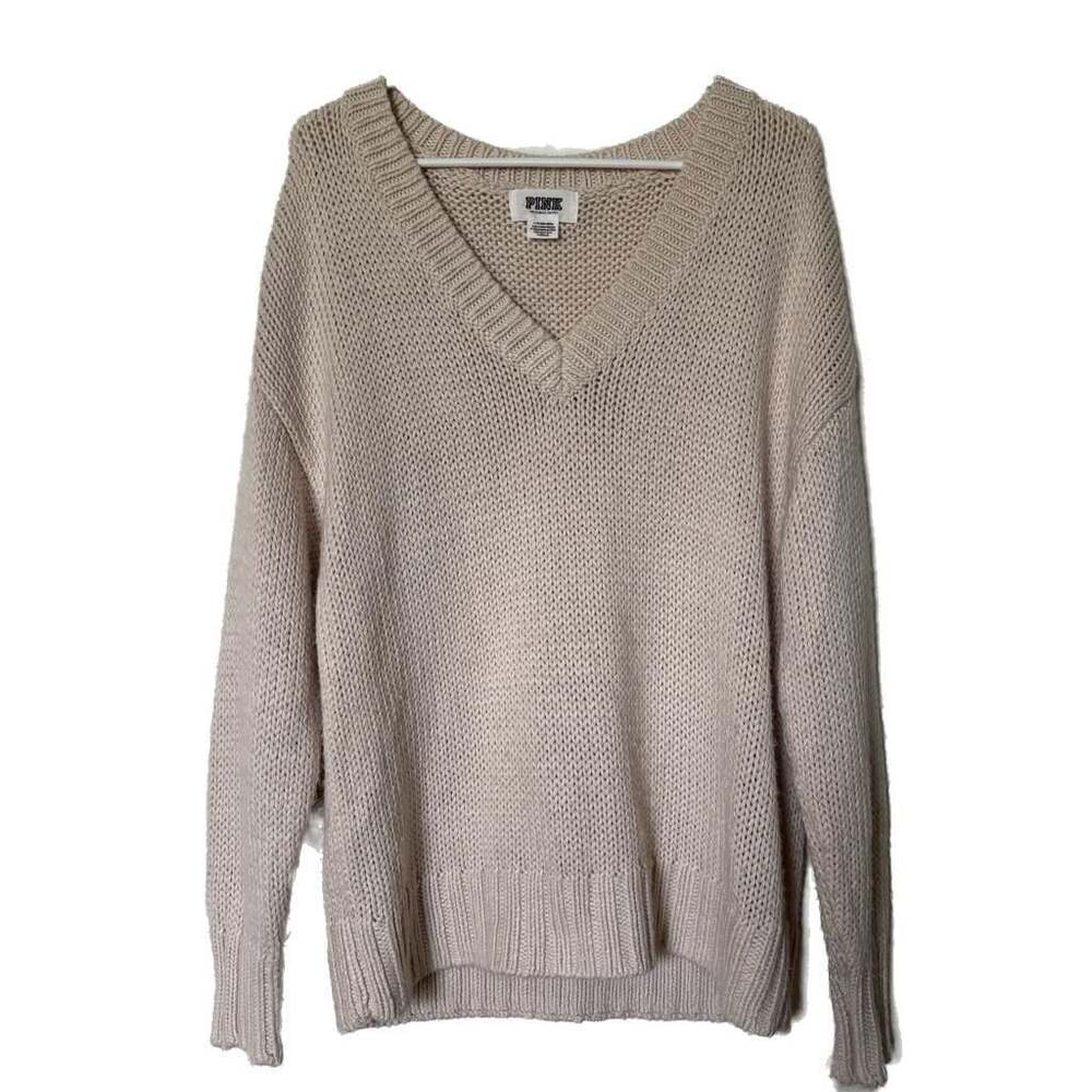 Victoria's Secret PINK Chunky Knit Oversized V-Neck Sweater